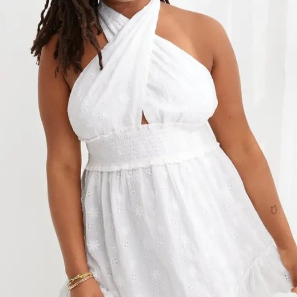 Aerie Spring Fling White Eyelet Dress